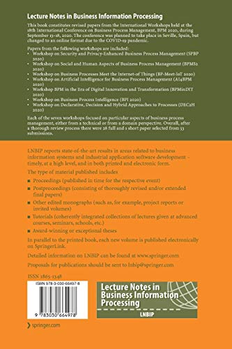 Business Process Management Workshops: BPM 2020 International Workshops, Seville, Spain, September 13–18, 2020, Revised Selected Papers: 397 (Lecture Notes in Business Information Processing)