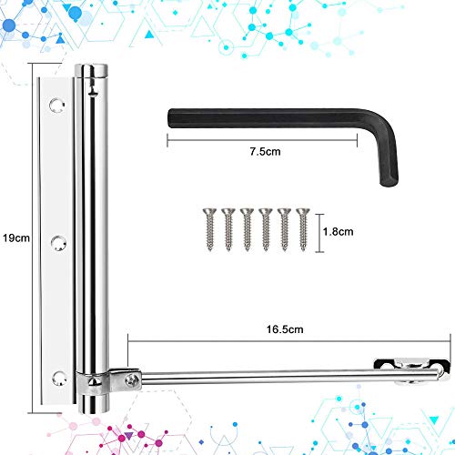 BUZIFU Cierrapuertas Automatico Puerta con Tornillos y Llave de Allen, Cierre Automático Ajustable, Cierrapuertas Muelle de Aleación de Aluminio, Ideal para Instalar en las Puertas de Madera y Metal