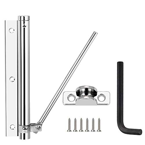 BUZIFU Cierrapuertas Automatico Puerta con Tornillos y Llave de Allen, Cierre Automático Ajustable, Cierrapuertas Muelle de Aleación de Aluminio, Ideal para Instalar en las Puertas de Madera y Metal