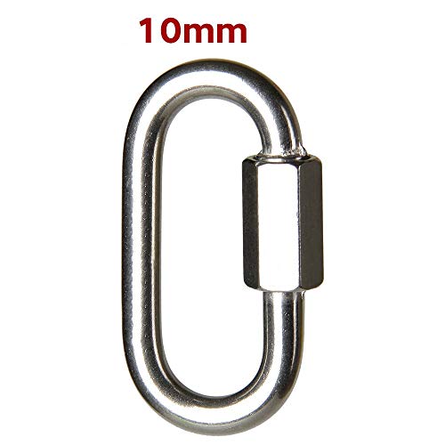 BXGZXYQ 10 mm Escalada al Aire Libre Mosquetón de Acero Inoxidable Plum Lock Bloqueo de Acero Resistir Protección contra el Agua Deportes Extremos Significativo Fuerte Abrasión Mosquetones