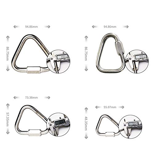 BXGZXYQ Hebilla de conexión de triángulo de Acero Inoxidable Hebilla Colgante Cerradura de conexión rápida Meilong Meilong Lock Abrasión Simple Significativo Ligero Compacto Durable Deportes Extremos