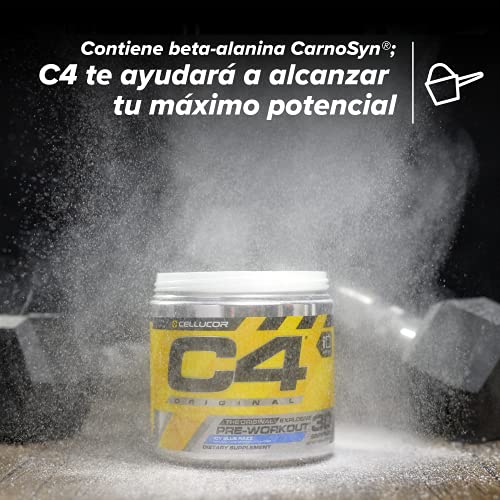 C4 Original - Suplemento en polvo para preentrenamiento - Manzana verde | Bebida energética para antes de entrenar | 150 mg de cafeína + beta alanina + monohidrato de creatina | 30 raciones