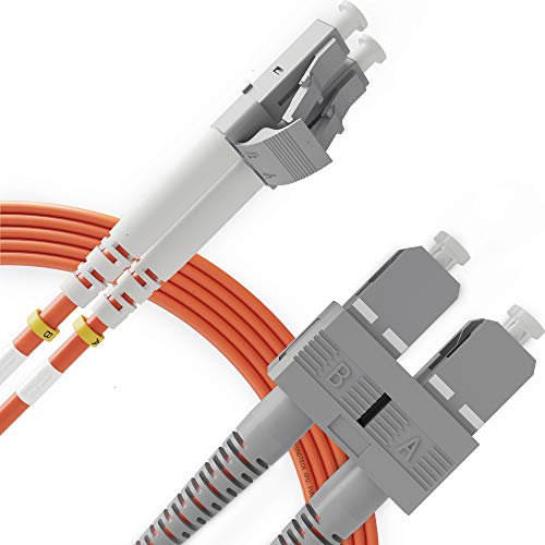 Cable de Fibra Óptica LC a SC 10M Multimodo Duplex - UPC/UPC - 50/125um OM2 (LSZH) - Latiguillo Doble Fibra Óptica - Beyondtech PureOptics Cable Series