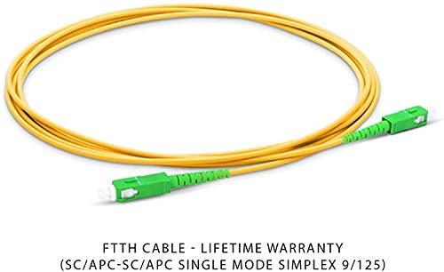 Cable de Fibra Óptica para Router - Latiguillo Monomodo FTTH - 9/125 OS2 - SC/APC-SC/APC Simplex - Compatible 99% Operadores Movistar Jazztel Vodafone Orange Amena Masmovil Yoigo (1 M)