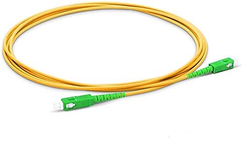 Cable de Fibra Óptica para Router - Latiguillo Monomodo FTTH - 9/125 OS2 - SC/APC-SC/APC Simplex - Compatible 99% Operadores Movistar Jazztel Vodafone Orange Amena Masmovil Yoigo (1 M)