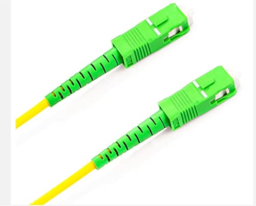 cable fibra optica para Router - Latiguillo Monomodo FTTH - 9/125 OS2 - SC/APC-SC/APC Simplex Operadores Movistar Jazztel Vodafone Orange (AMARILLO, 20M)