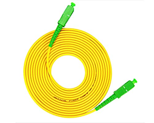 cable fibra optica para Router - Latiguillo Monomodo FTTH - 9/125 OS2 - SC/APC-SC/APC Simplex Operadores Movistar Jazztel Vodafone Orange (AMARILLO, 20M)