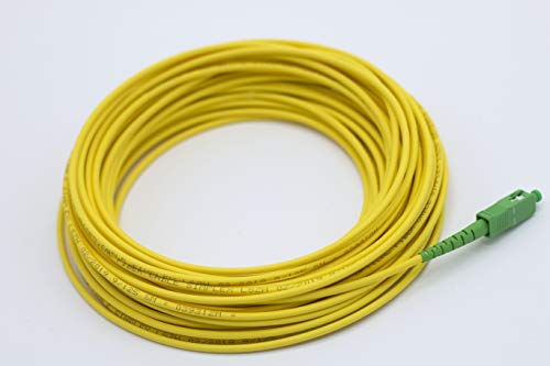 Cable Fibra Óptica Universal Amarillo - SC/APC a SC/APC monomodo simplex 9/125, Compatible con Orange, Movistar, Vodafone, Jazztel y todos los demás. 10 metros