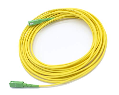 Cable Fibra Óptica Universal Amarillo - SC/APC a SC/APC monomodo simplex 9/125, Compatible con Orange, Movistar, Vodafone, Jazztel y todos los demás. 10 metros