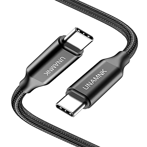 Cable USB C a USB C(1-Pack: 2m), Cable Tipo C Carga Rápida de Energía Nylon Duradero Trenzado para Macbook, MacBook Air, iPad Pro 2020, Xiaomi Mi10, Samsung S21 S20, Huawei P40 (Negro)