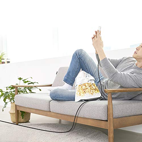 Cable USB C a USB C(1-Pack: 2m), Cable Tipo C Carga Rápida de Energía Nylon Duradero Trenzado para Macbook, MacBook Air, iPad Pro 2020, Xiaomi Mi10, Samsung S21 S20, Huawei P40 (Negro)