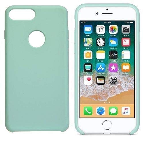 CABLEPELADO Funda Silicona Compatible con iPhone 8 Agujero Logo Textura Suave Color Verde Claro