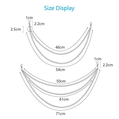 Cadena de Pantalones AirSMall 6PCS Cadena de Pantalones Punk Cadena para Cartera Vaqueros Metal de Jeans Cadena para Monedero Bolsillo Cinturón Jeans Pantalones Joyería Mujeres Hombres Niñas Llavero