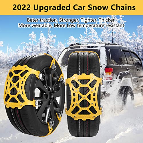 Cadenas de Nieve, Mincoo 6 Pcs Universales Cadenas Nieve Coche Antideslizante de Neumático de Nieve Chains para Mayoría de Automóviles Camiones Ligeros /SUV /ATV Ancho del Neumático 165 a 285 mm