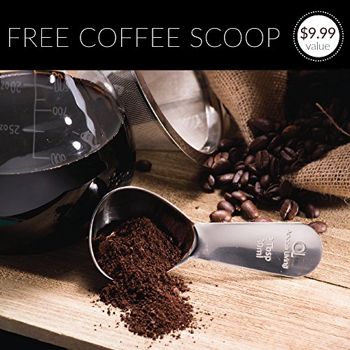 Cafetera De Goteo"Pour Over" De Apace Living Con Filtro, Tapón De Corcho Y Cuchara Medidora - Elegante Cafetera Manual Con Jarra De Vidrio y Filtro De Acero Inoxidable (1500 ML)