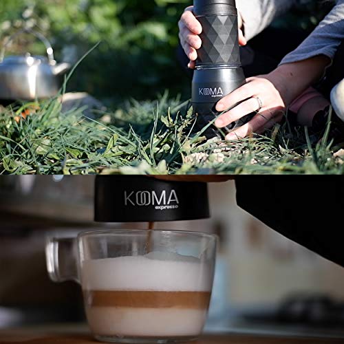 Cafetera portátil espresso, para capsulas compatibles NS y café molido, máquina de café capsulas y café molido, 19 bares de presión manual, ideal para salidas al aire libre, camping o trabajo