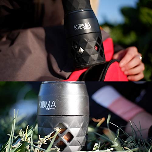 Cafetera portátil espresso, para capsulas compatibles NS y café molido, máquina de café capsulas y café molido, 19 bares de presión manual, ideal para salidas al aire libre, camping o trabajo