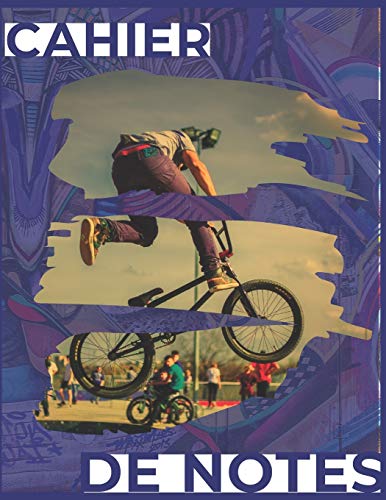 CAHIER DE NOTES: BMX freestyle bleu avec fond graffity / tag | Cahier de note pour rider de BMX pro, freestyle, race ou dirt