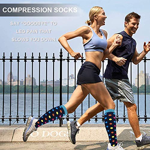 Calcetines de compresión para mujeres y hombres: los mejores calcetines médicos, para correr, enfermería, circulación y recuperación, senderismo, viajes y vuelo, 20-25 mmHg A5-multicolor-8 pairs L/XL