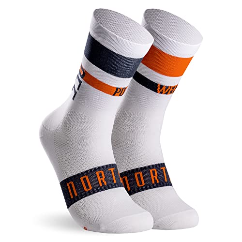 Calcetines Deportivos de Ciclismo y Running de Caña Alta para Hombre y Mujer – ONOFF (43-45, Orange)