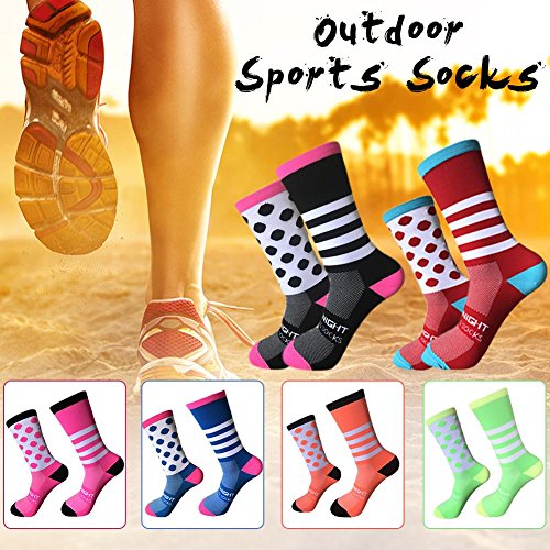 Calcetines, para exteriores, ciclismo, pies izquierdo y derecho, de rayas puntiagudos, para baloncesto, para hombres, mujeres neutral.masculino y femenino