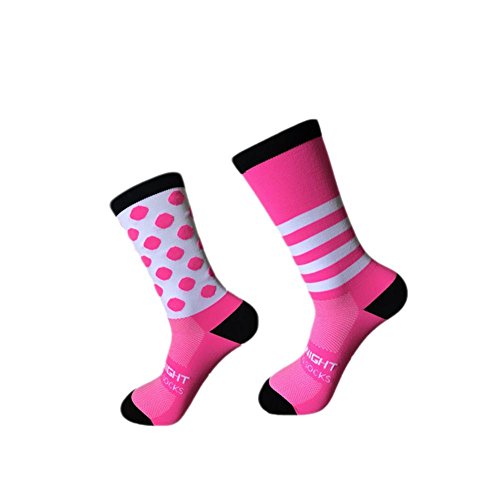 Calcetines, para exteriores, ciclismo, pies izquierdo y derecho, de rayas puntiagudos, para baloncesto, para hombres, mujeres neutral.masculino y femenino