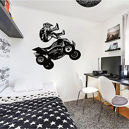 Calcomanía de pared de Quad Bike Racer de deportes extremos, pegatina de vinilo artística para dormitorio, sala de juegos, decoración del hogar, pegatina de pared A1 42x43cm