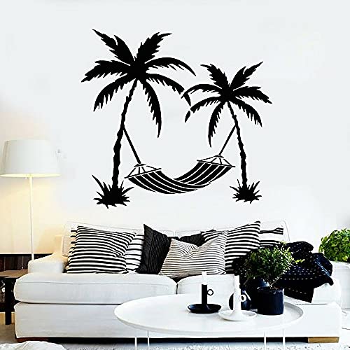 Calcomanía de vinilo para pared de vacaciones de verano Palm Holiday Sunny Beach Island Ocean Holiday pegatina de pared para el dormitorio del hogar papel tapiz A3 45x42cm