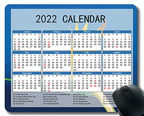 Calendario 2022 Alfombrilla de ratón, del Brote de Flor de Primer Plano Antideslizante de la Base de Goma Mousepad