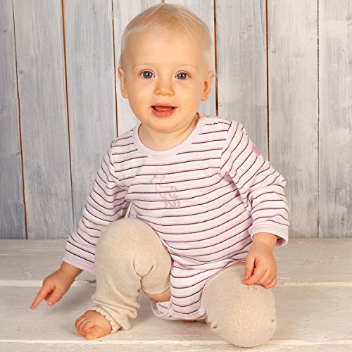Calentadores para piernas Hoppediz de cachemira y lana merino para bebés, color crema