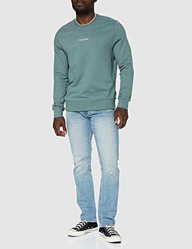 Calvin Klein Center Logo Sweatshirt, Sudadera para Hombre, Verde (Balsam Green), S