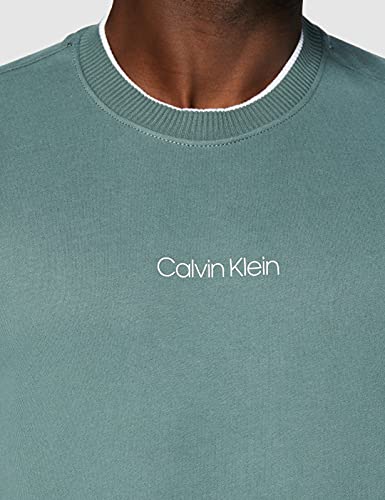 Calvin Klein Center Logo Sweatshirt, Sudadera para Hombre, Verde (Balsam Green), S