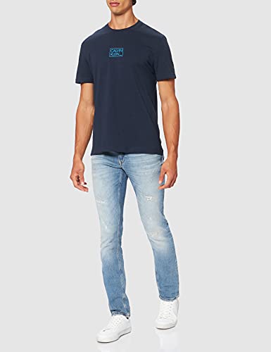 Calvin Klein Chest Box Logo T-Shirt, Camiseta para Hombre, Azul (Calvin Navy), M