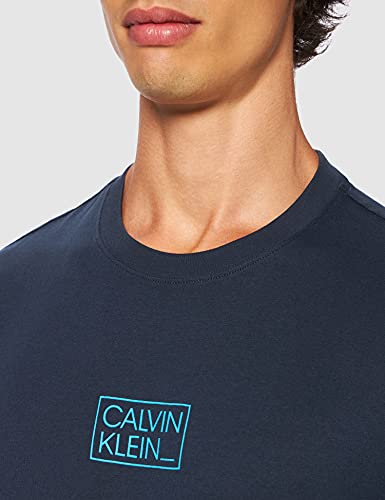 Calvin Klein Chest Box Logo T-Shirt, Camiseta para Hombre, Azul (Calvin Navy), M