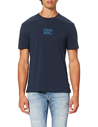 Calvin Klein Chest Box Logo T-Shirt, Camiseta para Hombre, Azul (Calvin Navy), M