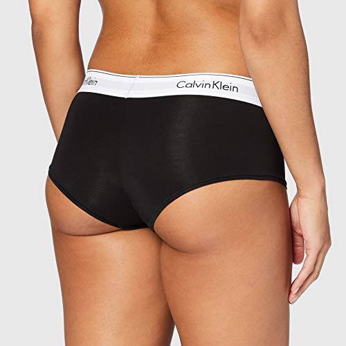 Calvin Klein High Waisted Hipster Panty-Modern Cotton Braguita, Black 001, M para Mujer