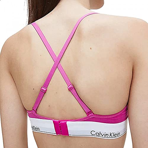 Calvin Klein Moderno Algodón Ascensor Triángulo Sujetador, Magenta Brillante Magenta Brillante L