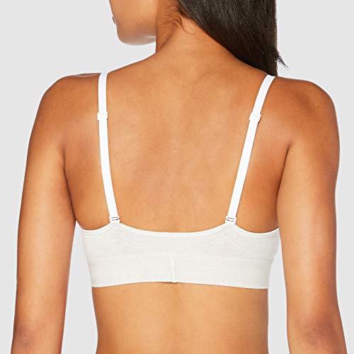 Calvin Klein Unlined Triangle Parte de Arriba de Bikini, Blanco (Snow Heather Ow5), 36 (Talla del Fabricante: X-Small) (Pack de 2) para Mujer