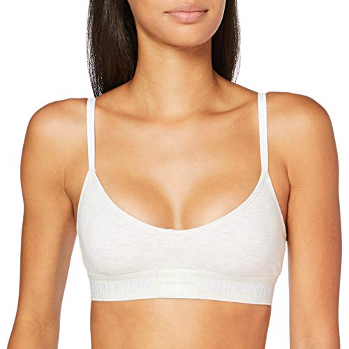 Calvin Klein Unlined Triangle Parte de Arriba de Bikini, Blanco (Snow Heather Ow5), 36 (Talla del Fabricante: X-Small) (Pack de 2) para Mujer