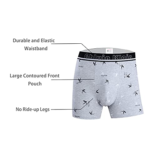 Calzoncillos Boxer para Hombre Ropa Interior con algodón Premium - Frente Grande en Y - Paquete de 4 Multicolores - Troncos de diseño Italiano (5036, M)