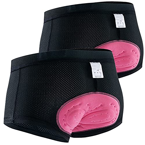 Calzoncillos Ciclismo Mujer,Secado Rápido Culotte Bike,Badana Ciclismo,Transpirable Culote Corto Ciclismo,3D Gel Cullote Ciclismo,Culotte Ciclismo,para MTB Bicicleta Pantalones(Size:S,Color:black*2)