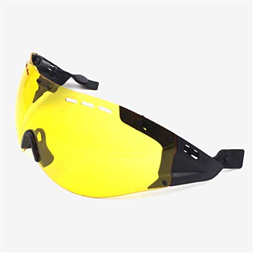 Camino de la bicicleta Casco Casco Ciclismo ojo de la lente Aero Casco Tt ciclismo de carretera casco de sol-visera Len Contrarreloj Gafas de accesorios de la bici (Color : Amarillo)