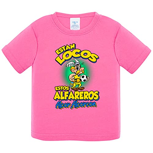 Camiseta bebé parodia de Asteris para aficionados al fútbol de Alcorcón - Rosa, 2 años
