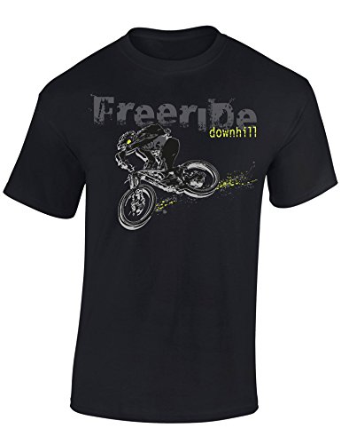 Camiseta de Bicileta: Freeride Downhill - T-Shirt para jóvenes Ciclistas - Regalo Niños Niño Niña - Bike Bici BTT MTB BMX Mountain-Bike Deporte Pijama Outdoor - Cumpleaños Navidad (122/128)