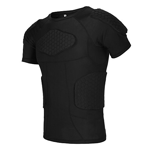Camiseta de protección de manga corta de Vgeby, acolchada para jugar a fútbol, baloncesto, paintball, deportes de lucha, rugby, color T-Shirt M, tamaño medium