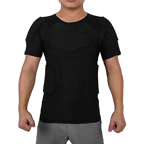 Camiseta de protección de manga corta de Vgeby, acolchada para jugar a fútbol, baloncesto, paintball, deportes de lucha, rugby, color T-Shirt M, tamaño medium
