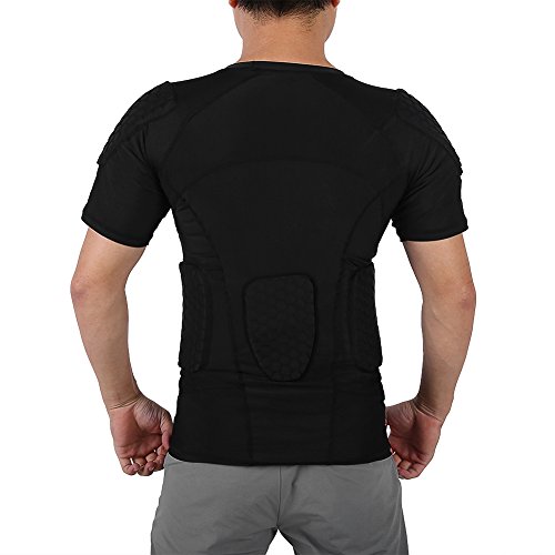 Camiseta de protección de manga corta de Vgeby, acolchada para jugar a fútbol, baloncesto, paintball, deportes de lucha, rugby, color T-Shirt M, tamaño medium