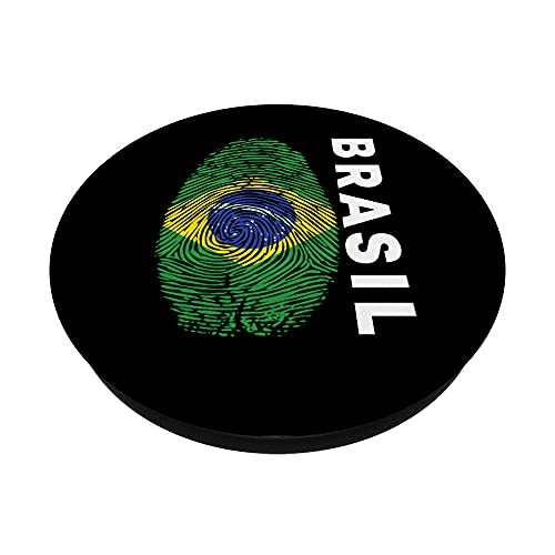 Camiseta del equipo de fútbol de Brasil con la bandera del ADN PopSockets PopGrip Intercambiable