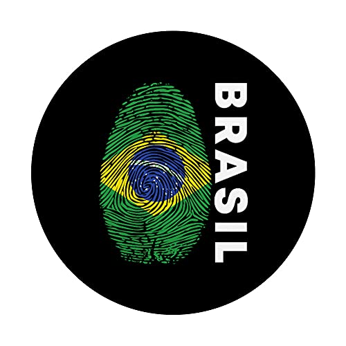 Camiseta del equipo de fútbol de Brasil con la bandera del ADN PopSockets PopGrip Intercambiable