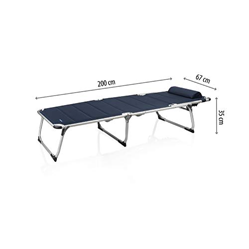 CAMPART Travel BE-0637 Tumbona, Tejido de poliéster 600D, Respaldo plegable